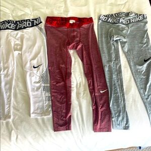 Nike Men’s Leggings Trio - White, Red, Gray